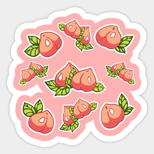 Cute peachy pattern with some peaches Sticker